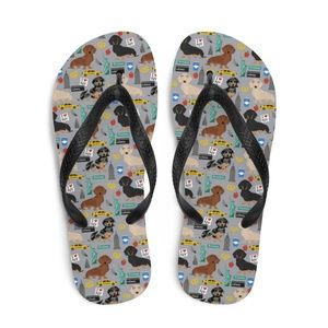NEW! Dachshunds in NYC Flip Flops • Size 7-8